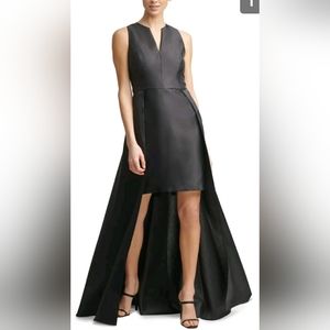 Calvin Klein Black High‑Low Mini Gown